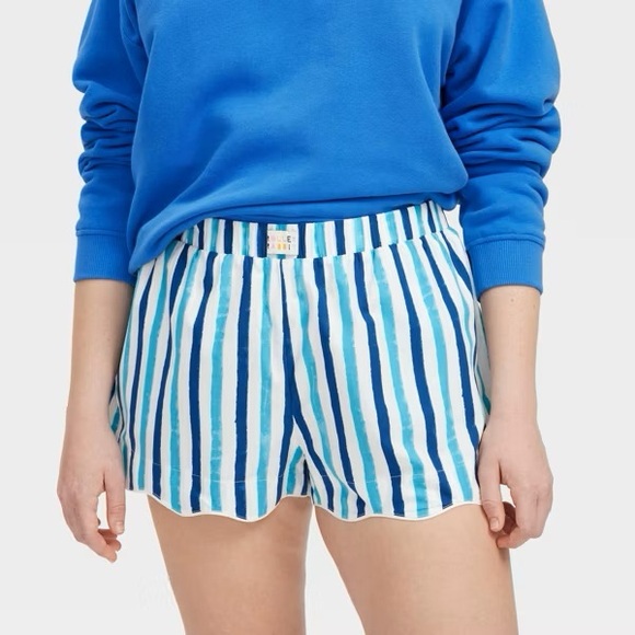 Roller Rabbit Other - Roller Rabbit x Target Women’s Multi Stripe Poplin Boxer Shorts Blue Aqua White